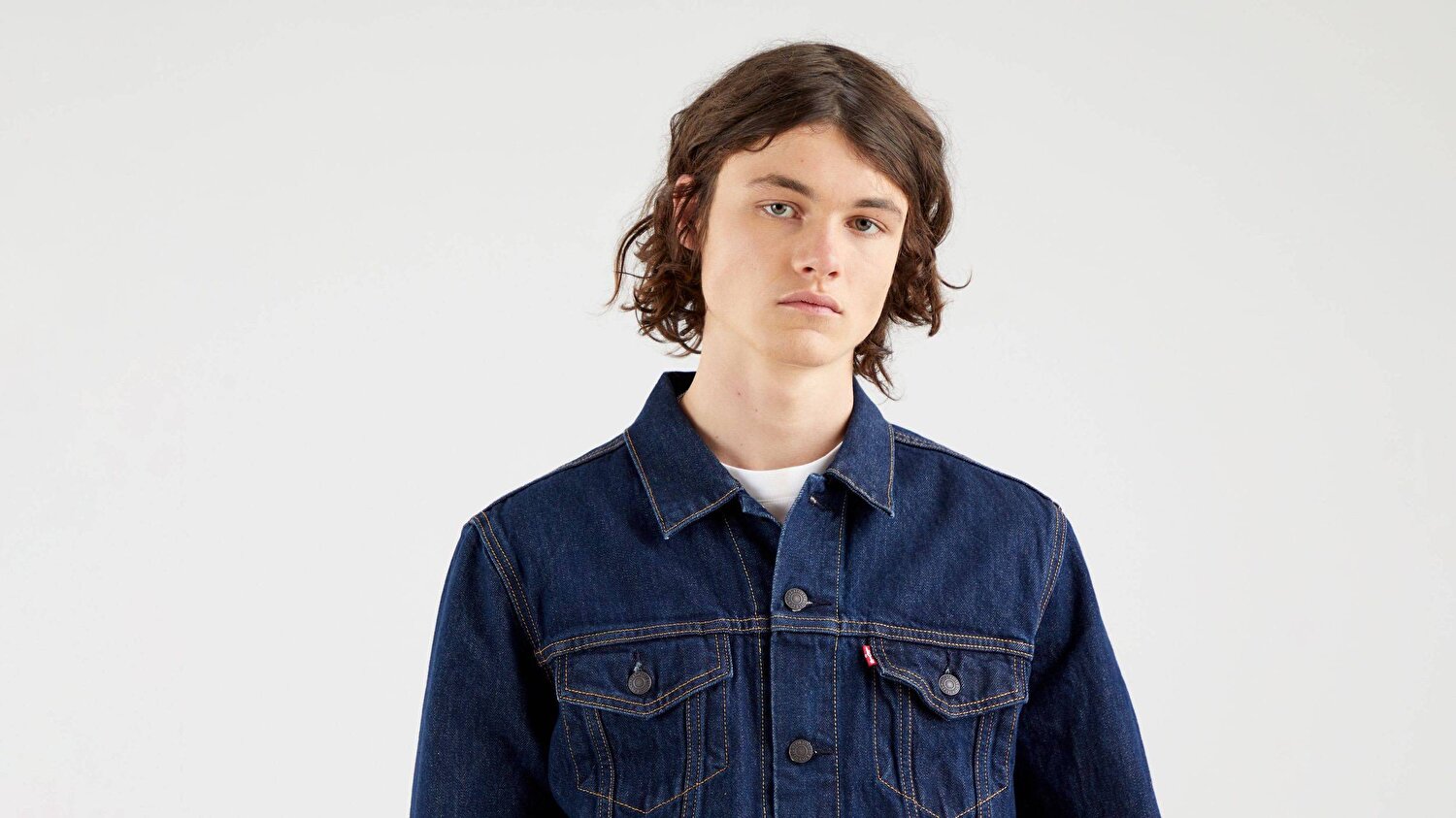 The Trucker Jacket Rockridge Trucker Orta İndigo Erkek Trucker Ceket