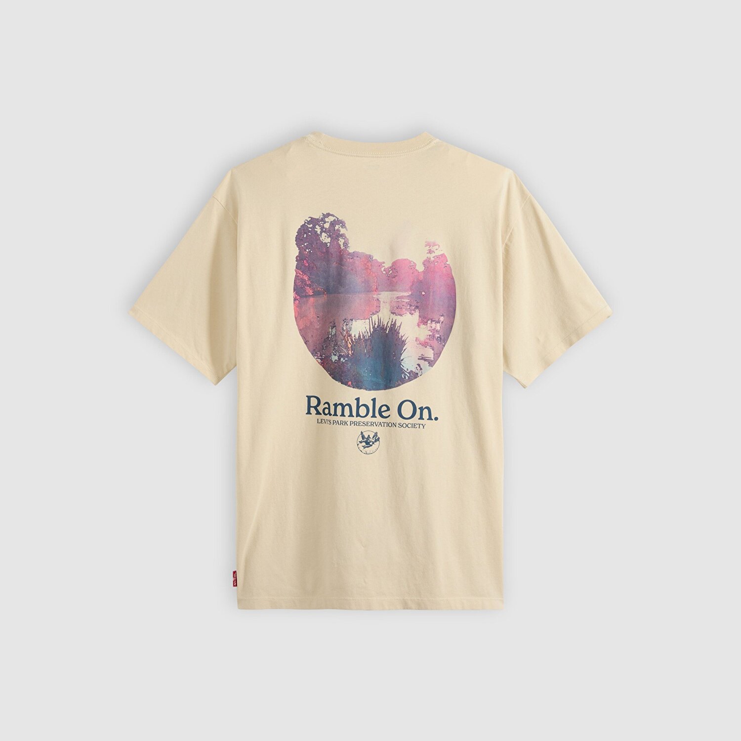 Graphic Vintage Fit Bisiklet Yaka Sarı Tişört
