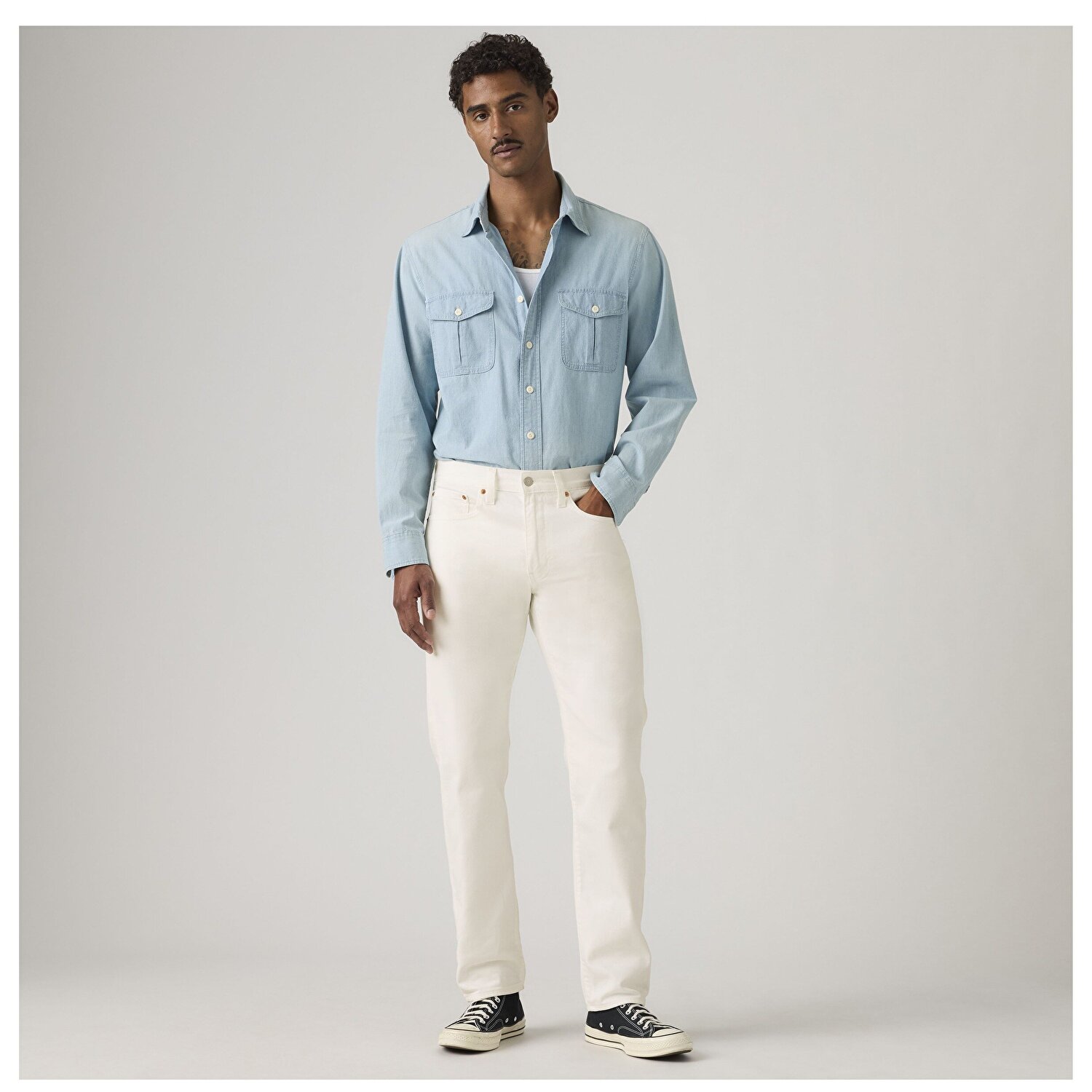 502™ Taper Erkek Jean Pantolon - White Paper
