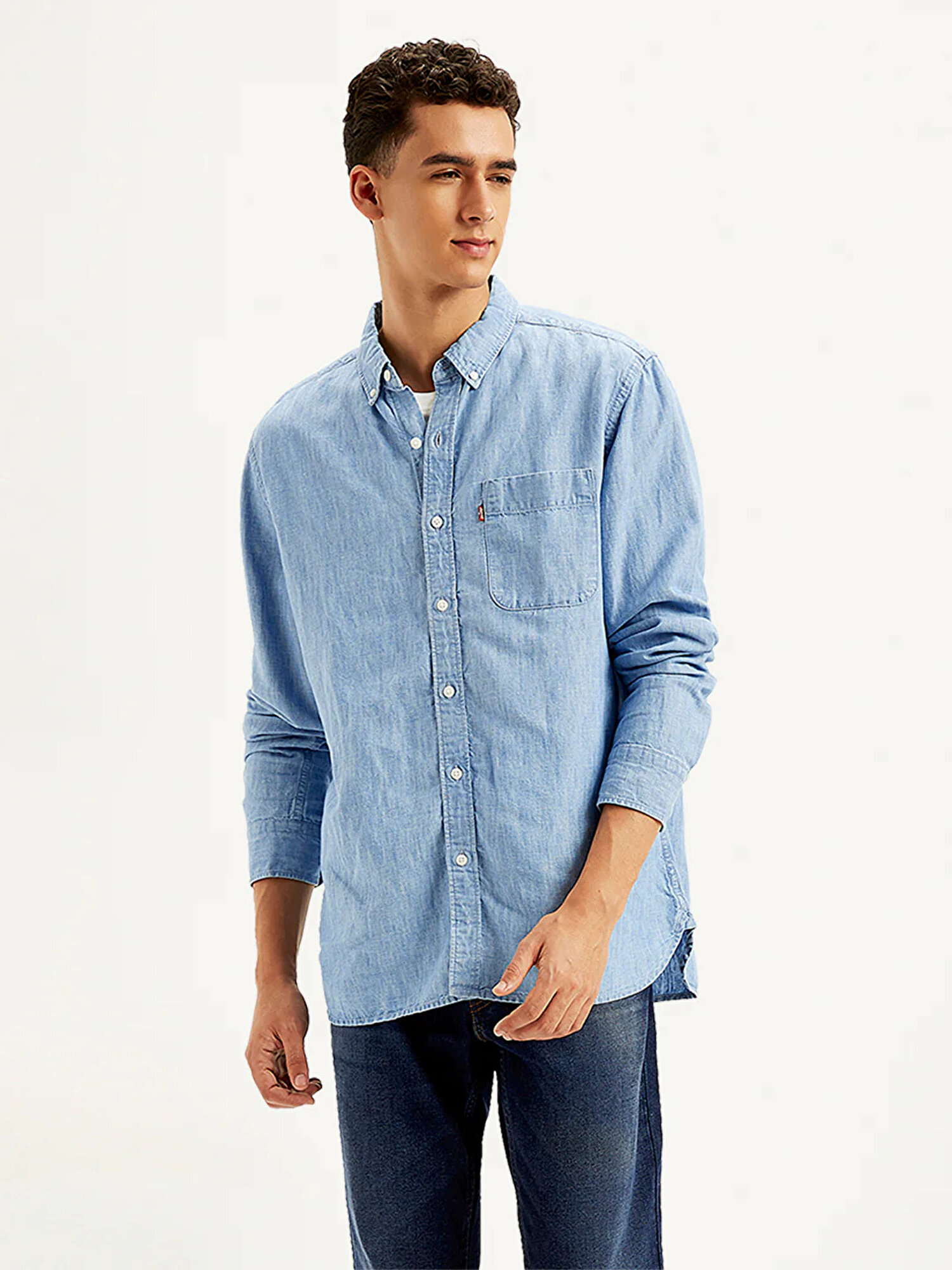 Classic Button Down Denim Gömlek