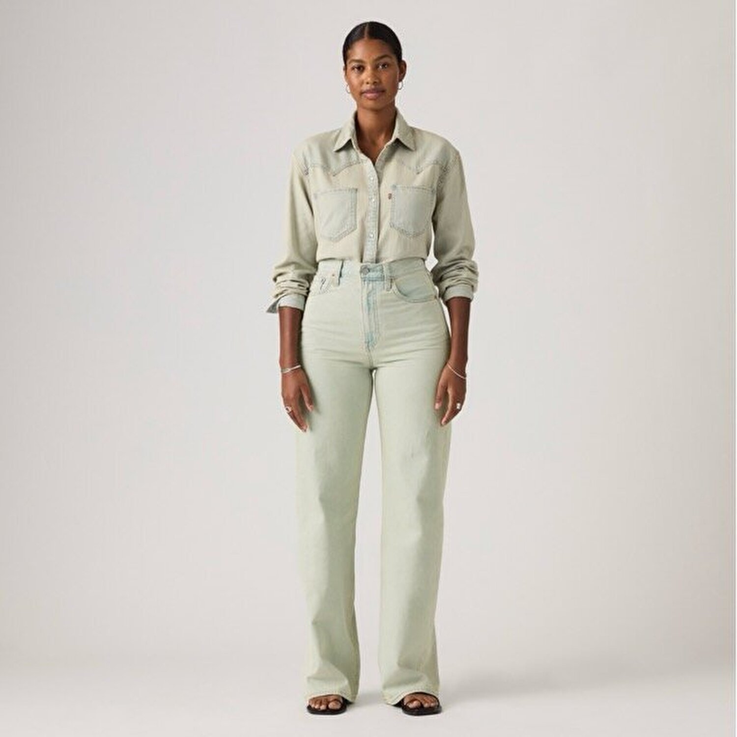 Ribcage Wide Leg Kadın Jean Pantolon