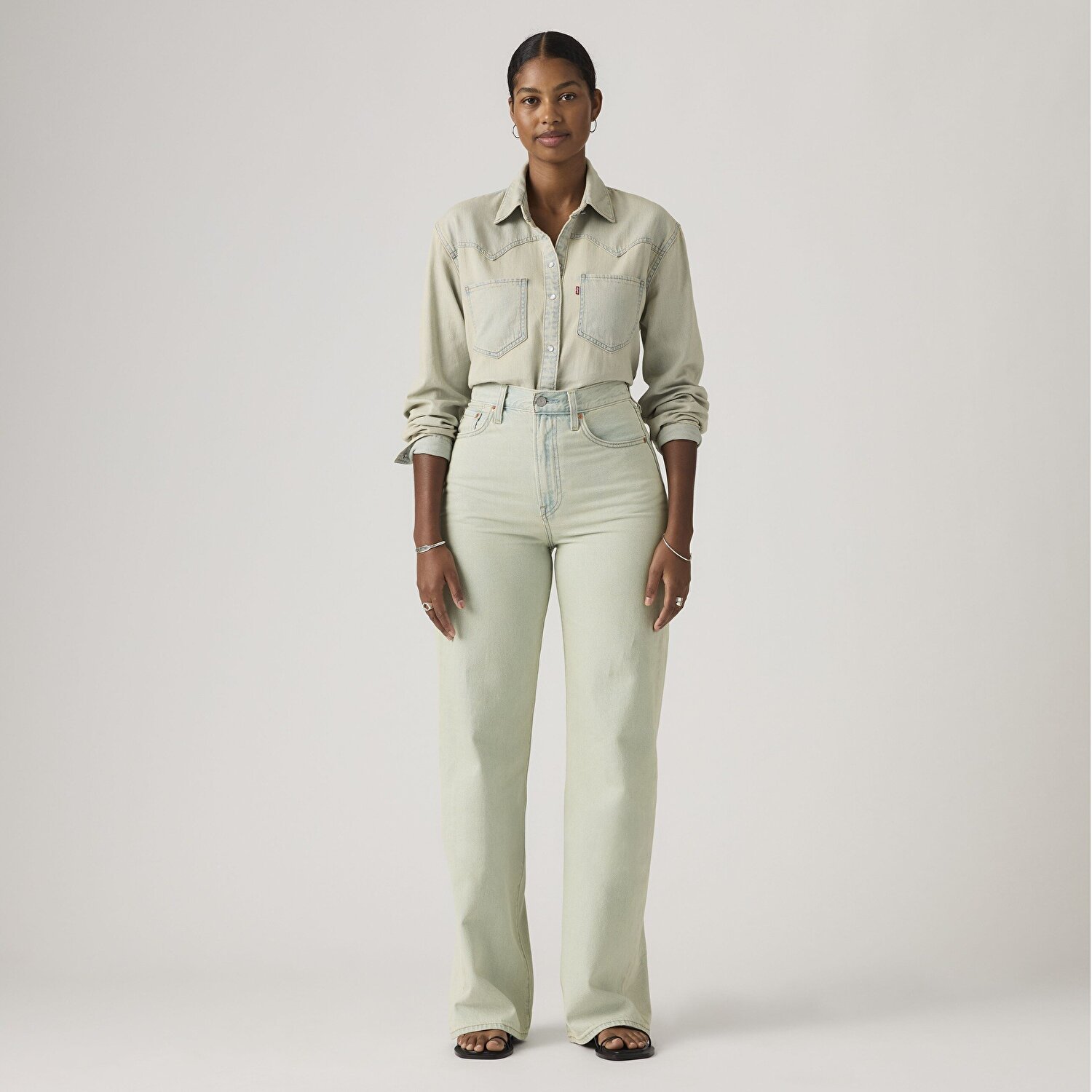 Ribcage Wide Leg Kadın Jean Pantolon