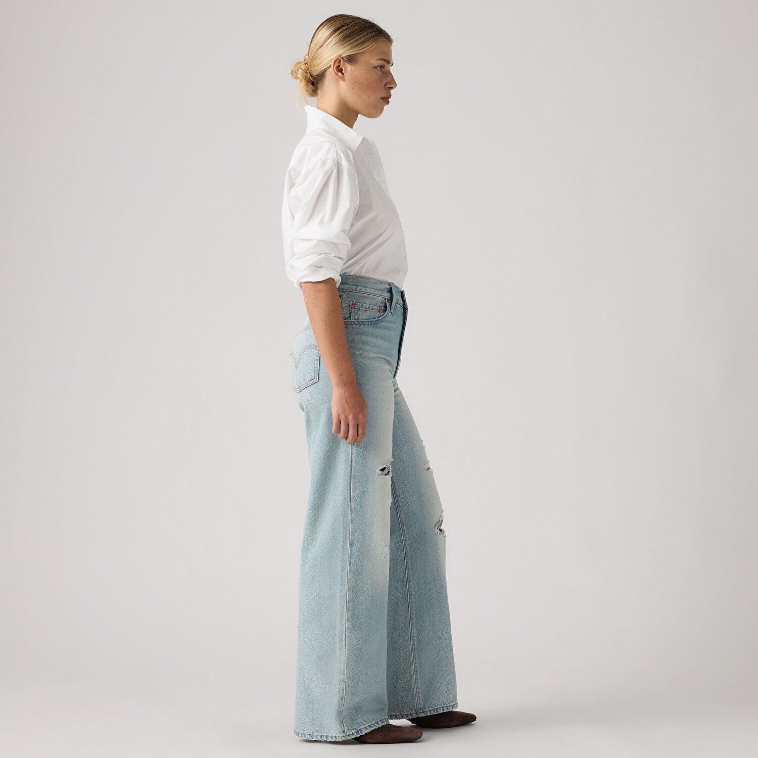 Ribcage Wide Leg Kadın Jean Pantolon - Set Up