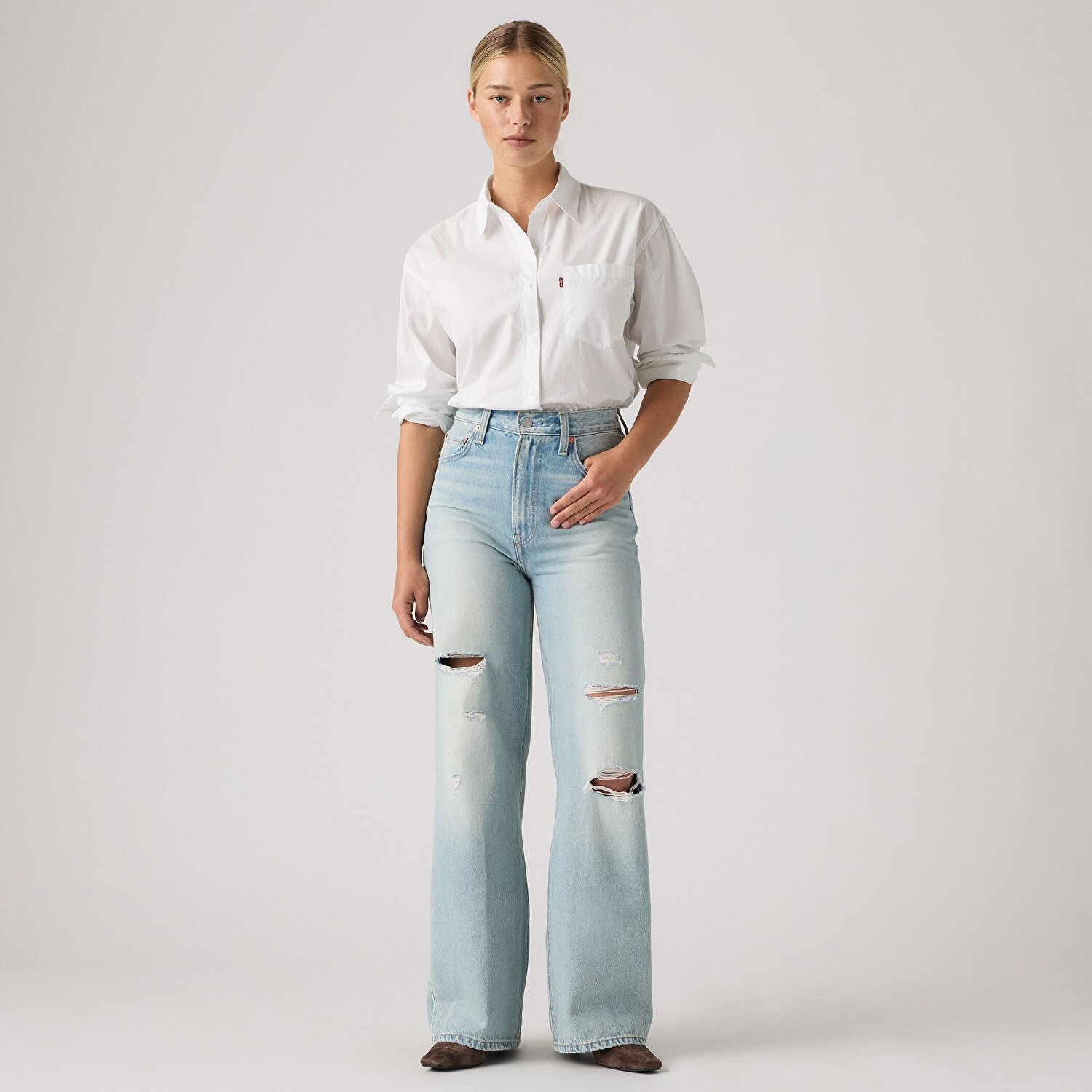 Ribcage Wide Leg Kadın Jean Pantolon - Set Up
