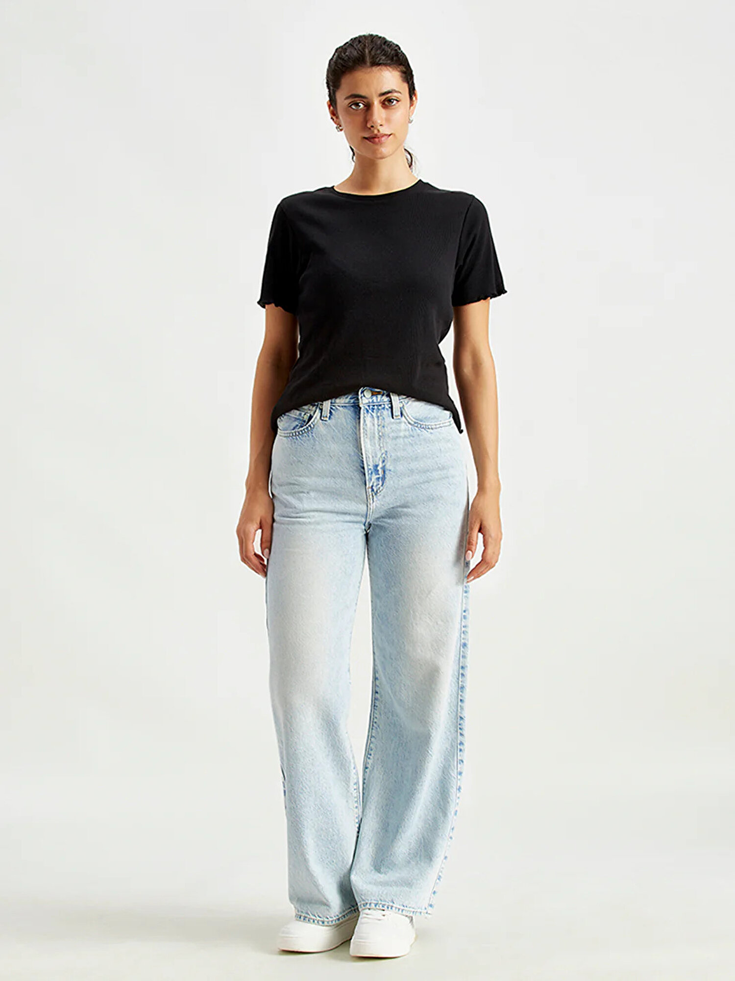Ribcage Wide Leg Kadın Jean Pantolon