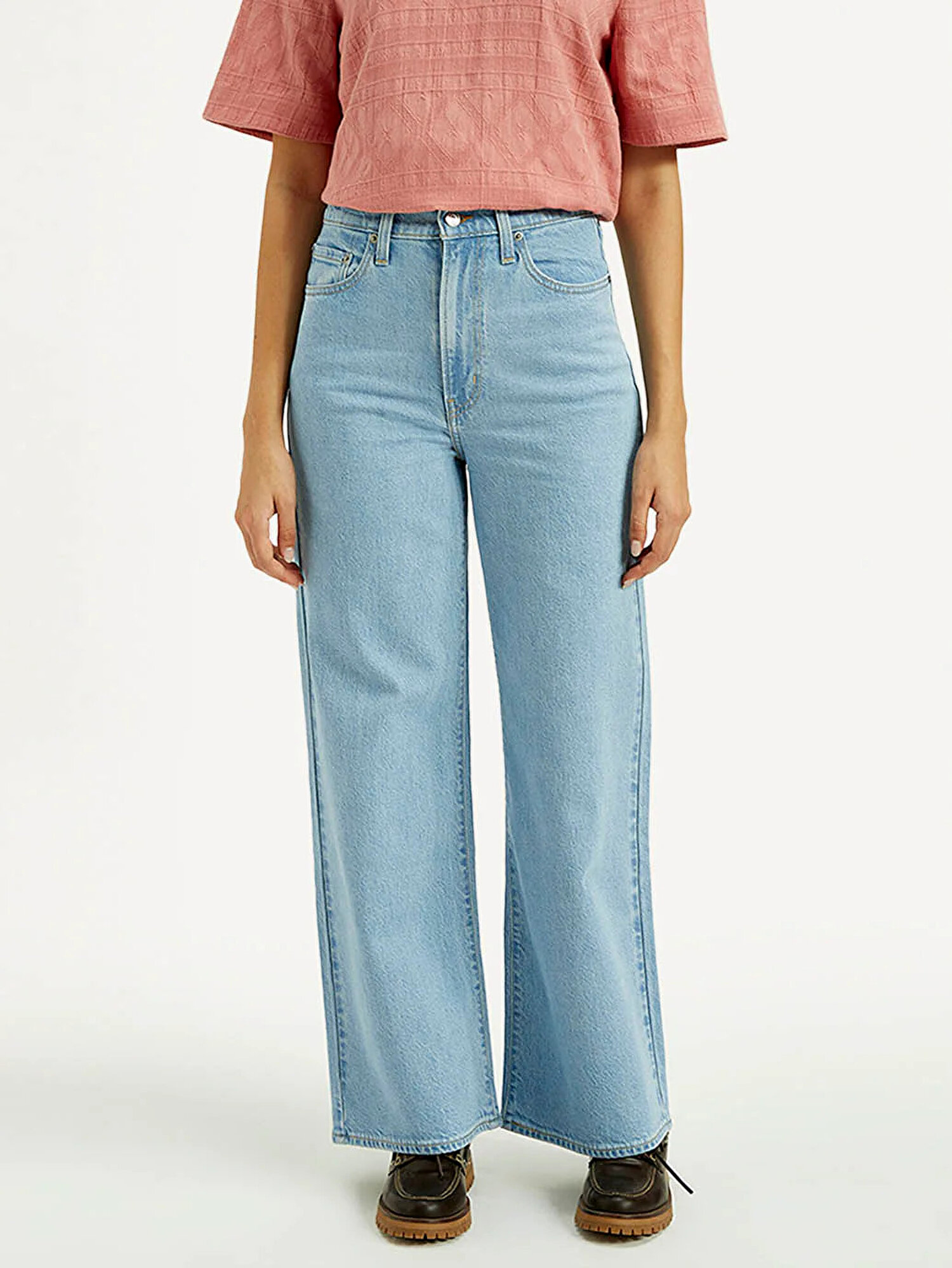 Ribcage Wide Leg Kadın Jean Pantolon