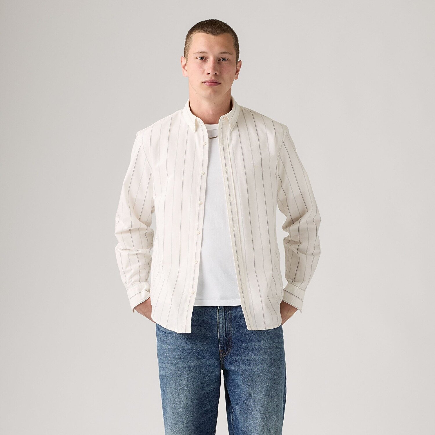 Authentic Button-Down Beyaz Gömlek