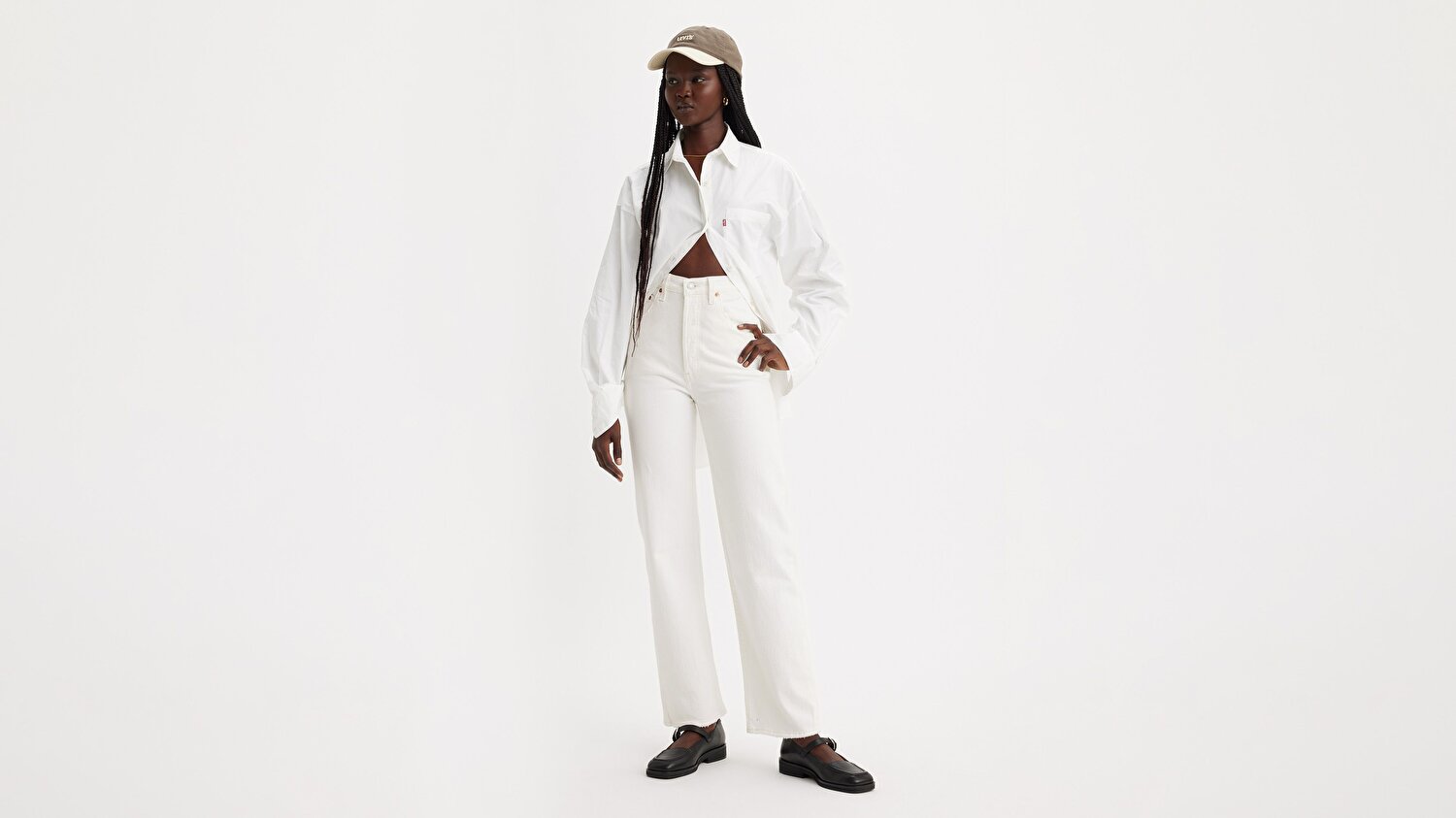 Ribcage Straight Ankle Kadın Jean Pantolon - Cloud Over