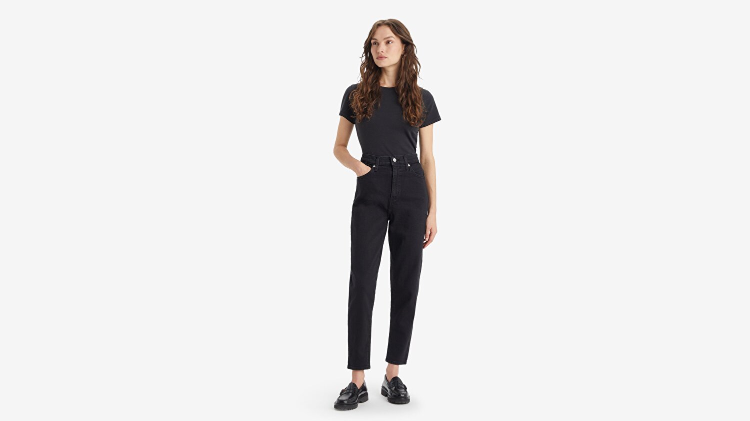 High-Waisted Mom Kadın Jean Pantolon - Flash Black