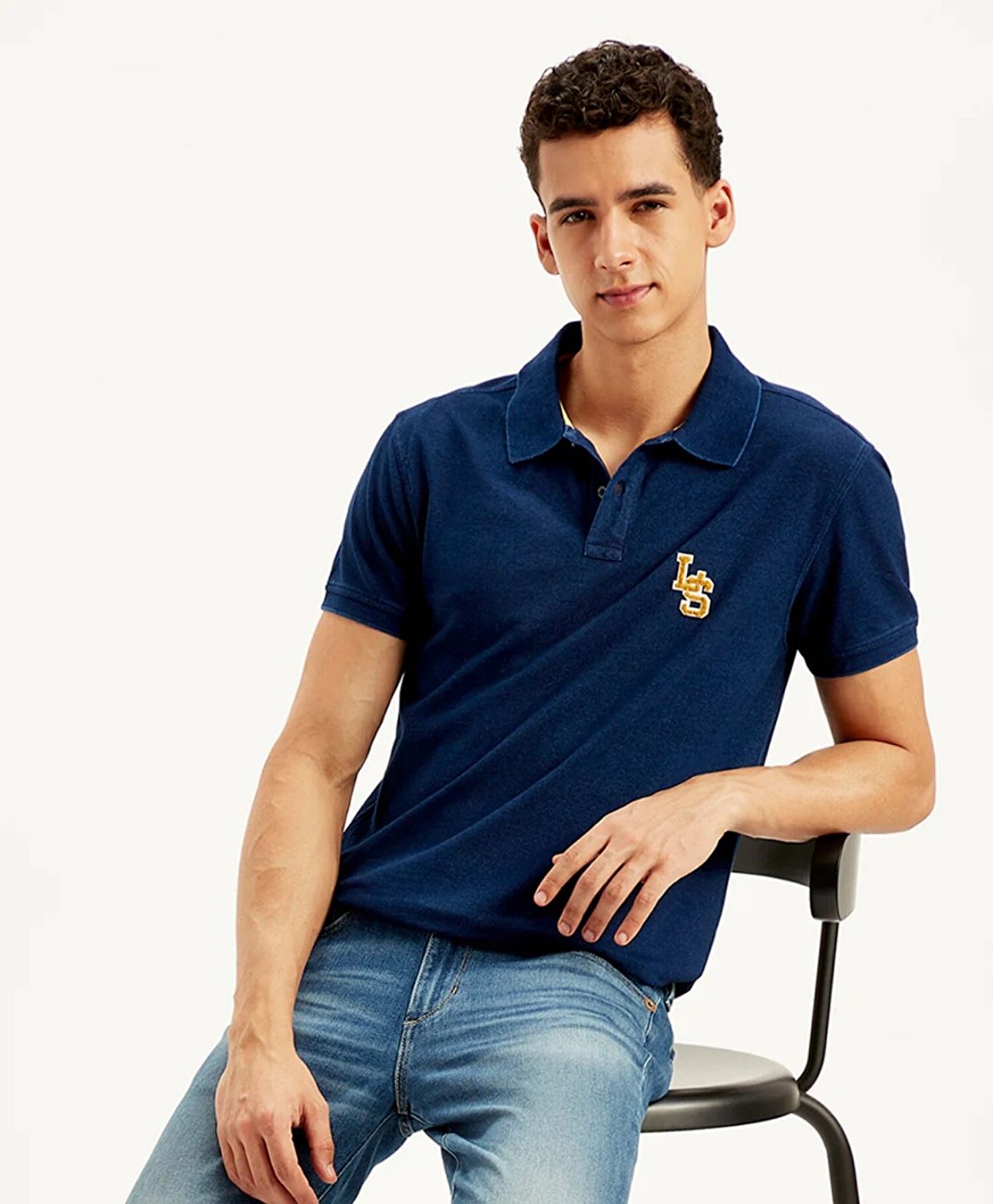 Solid Indigo Polo Tişört