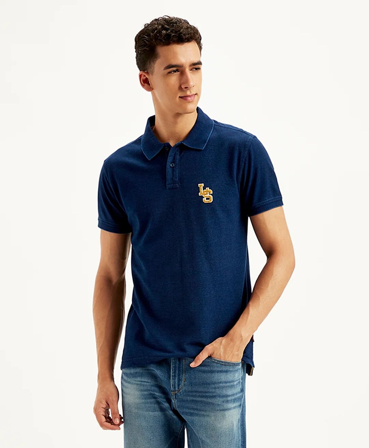 Solid Indigo Polo Tişört