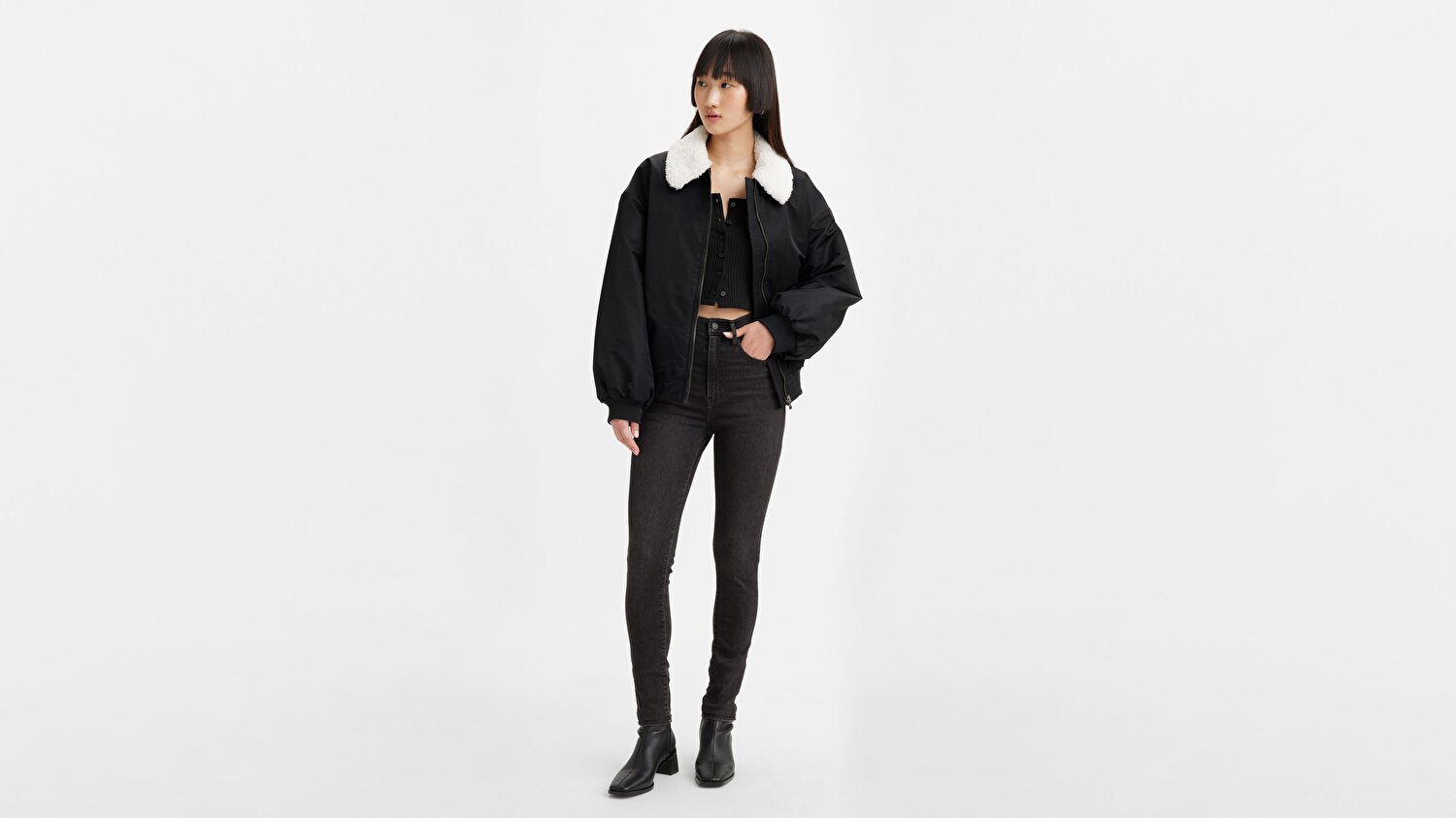Mile High Super Skinny Kadın Jean Pantolon - Black Ground