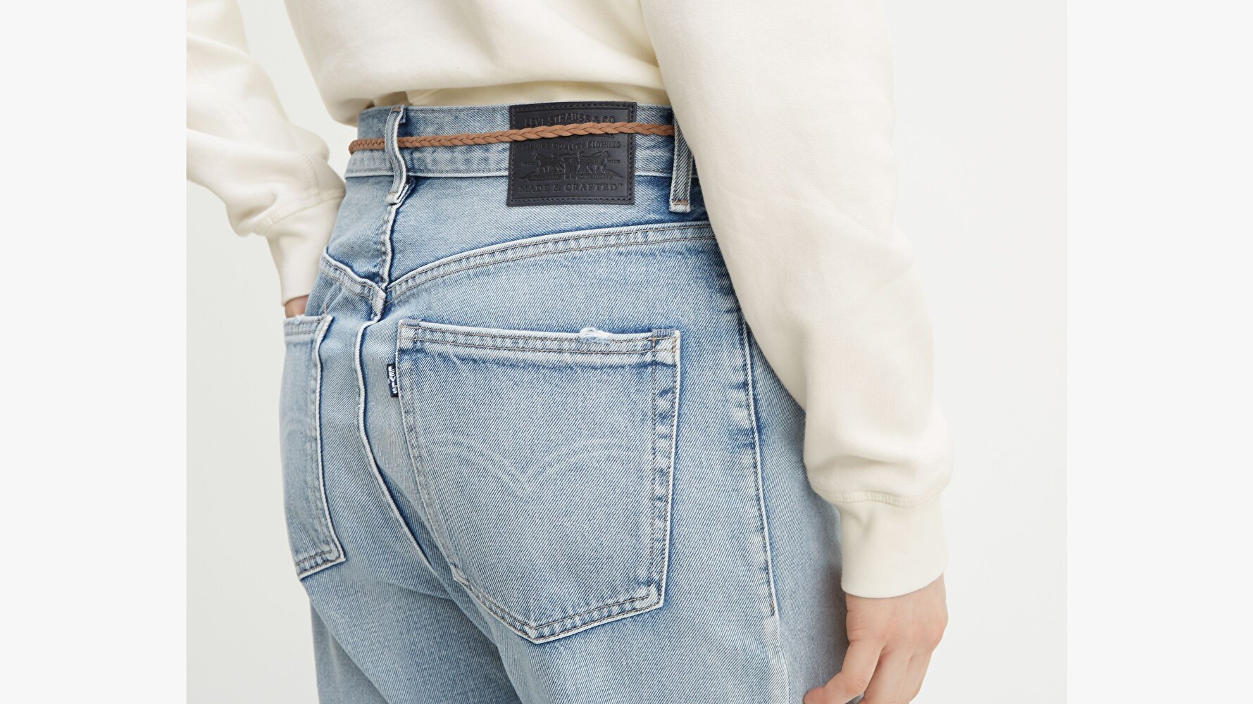 Made & Crafted® Barrel Crop Kadın Jean Pantolon -Lmc Crisp Sky