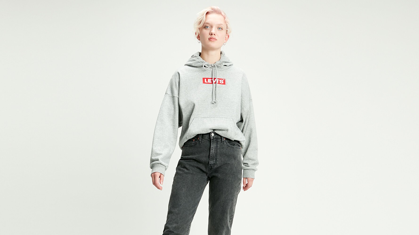Graphic 2020 Hoodie Hoodie Box Gri Kadın Kapüşonlu Sweatshirt