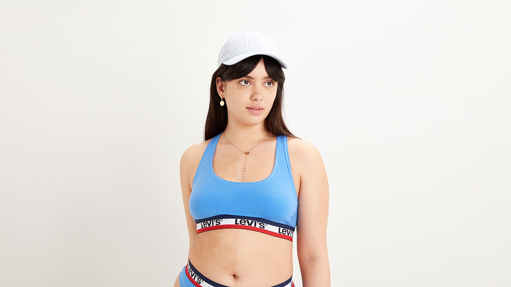Logo Tape Sports Bra Marina Mavi Kadın Spor Sütyeni