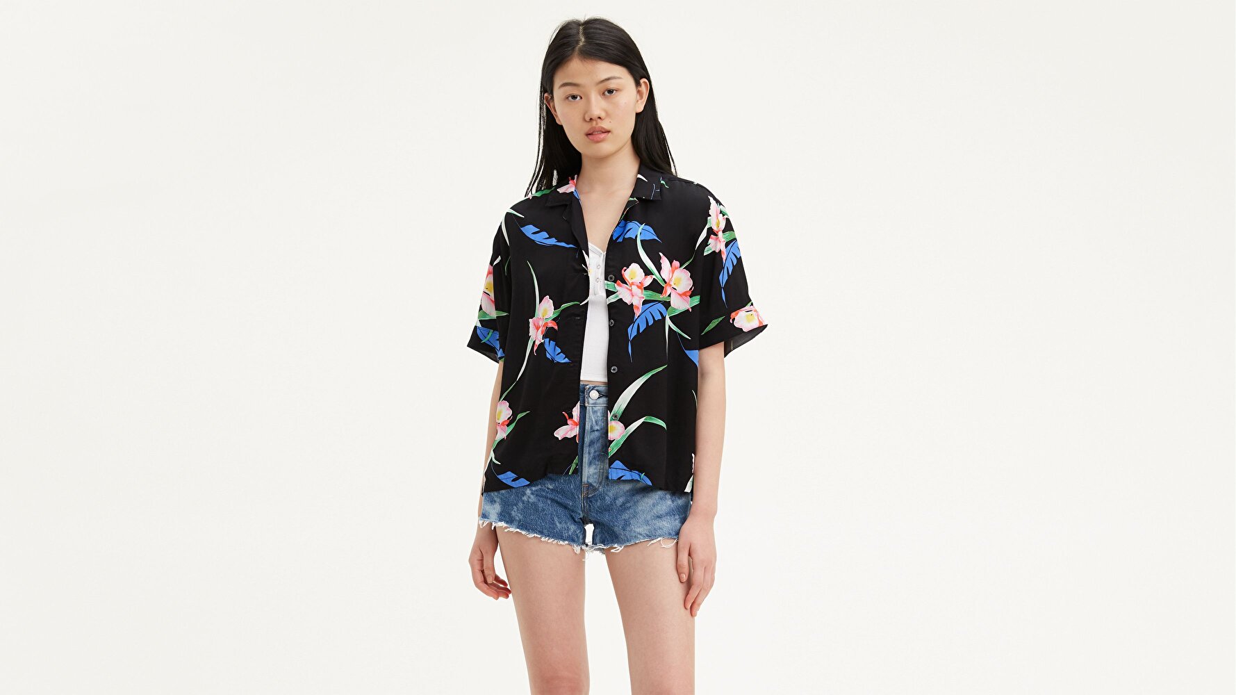 Jamie Shirt 80S Tropical Çok renkli Kadın Gömlek