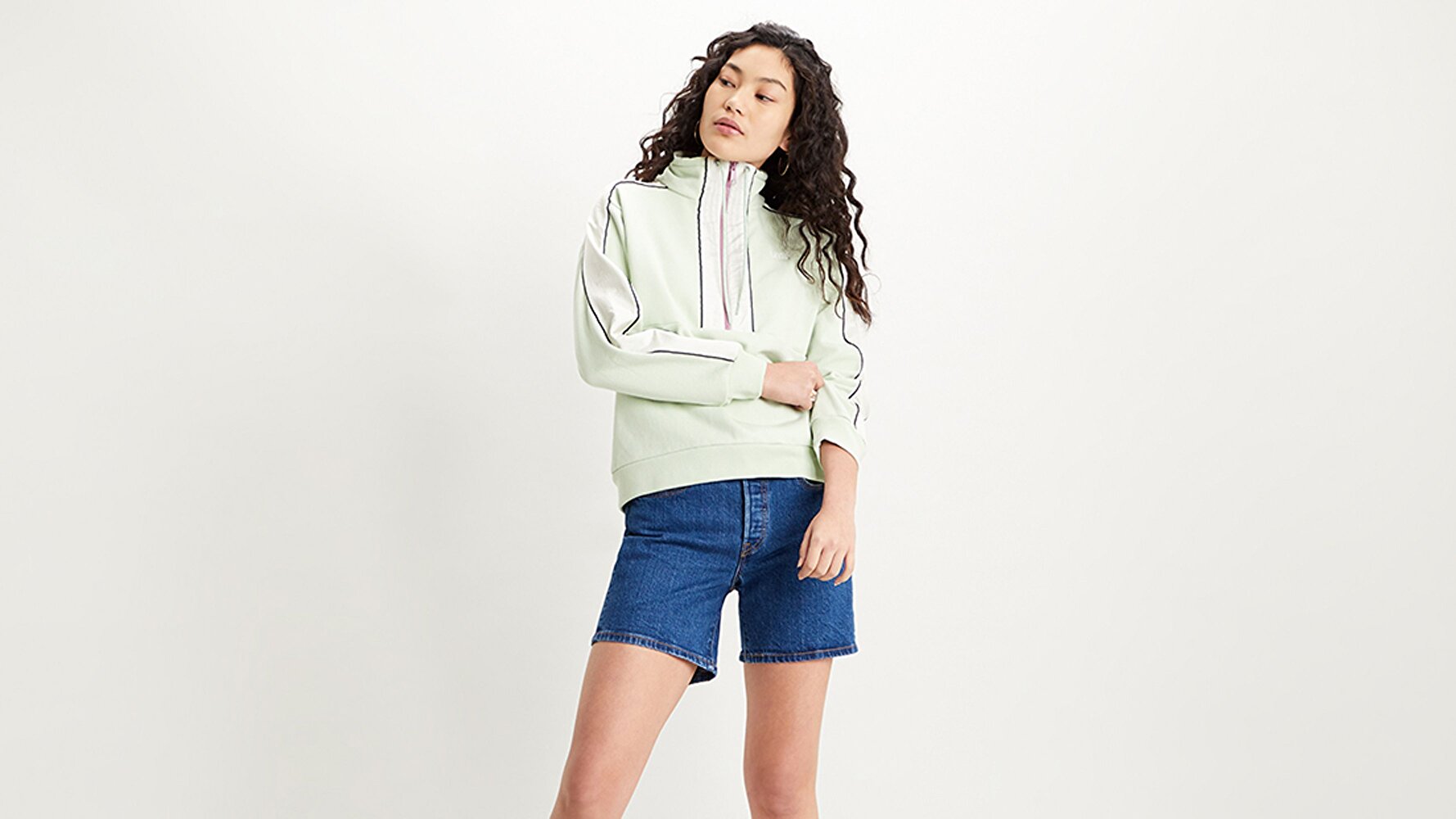 Ginger Nyln Piece Qtrzip Ginger Nylon Yeşil Kadın Sweatshirt