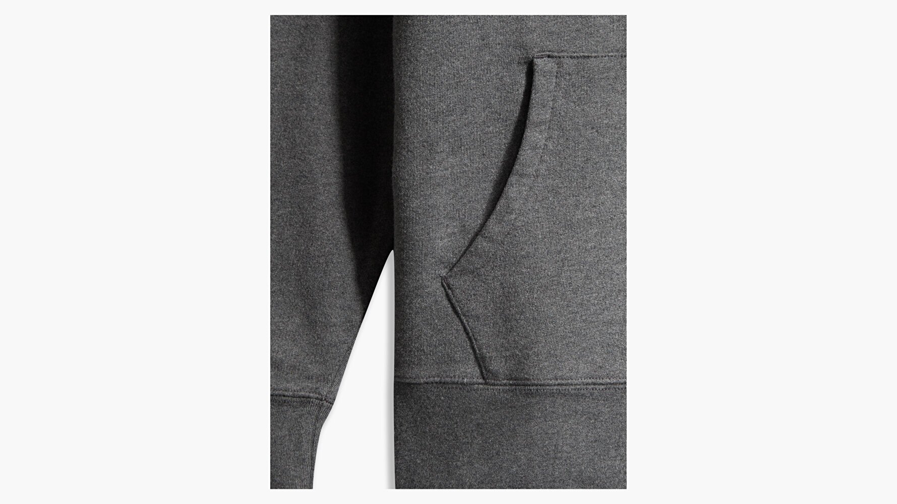 New Original Zip Up Charcoal Heather Gri Erkek Kapüşonlu Sweatshirt