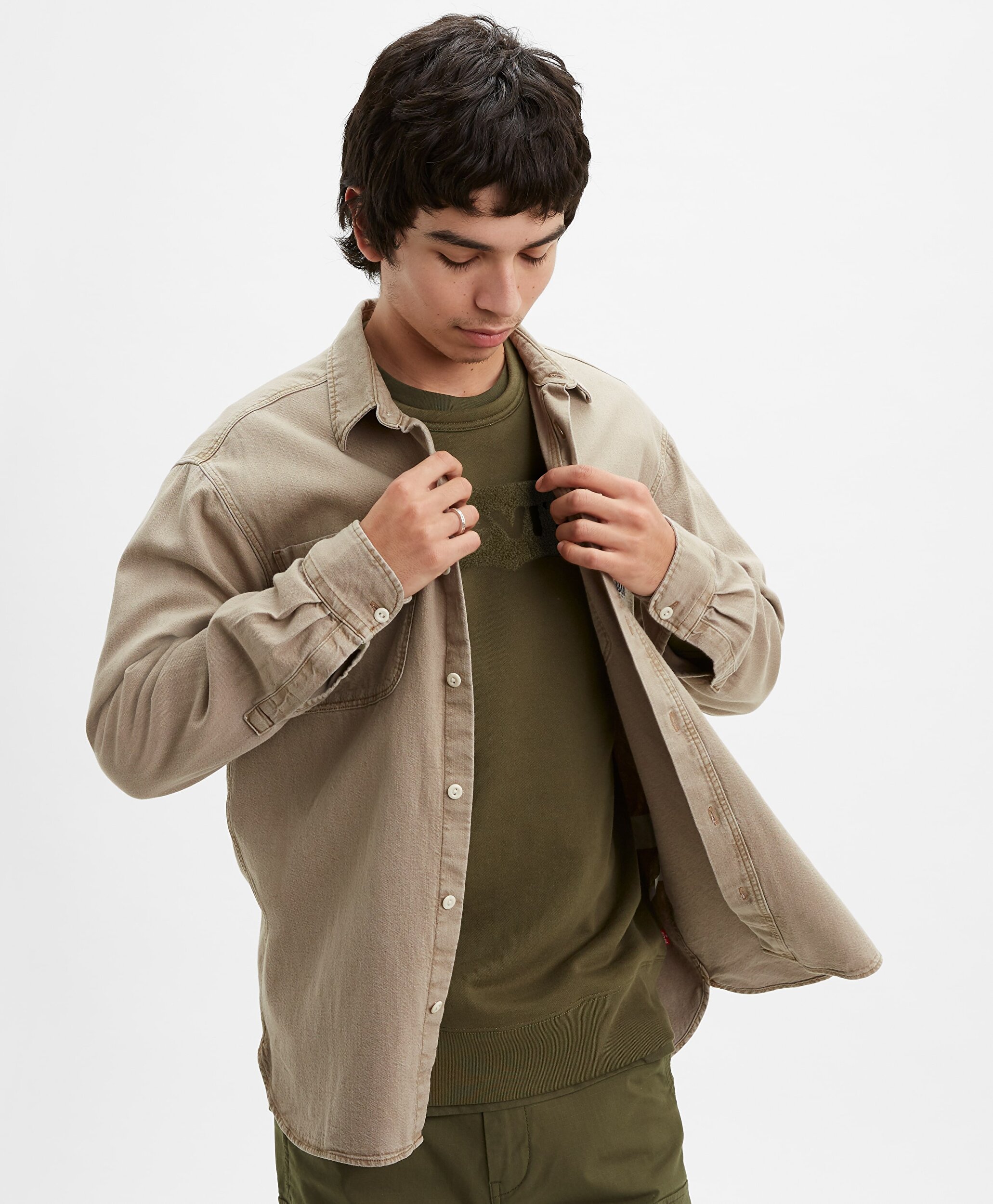 Levi S Graphic Crew B Needle Hm Yesil Erkek Sweatshirt Yesil Levis