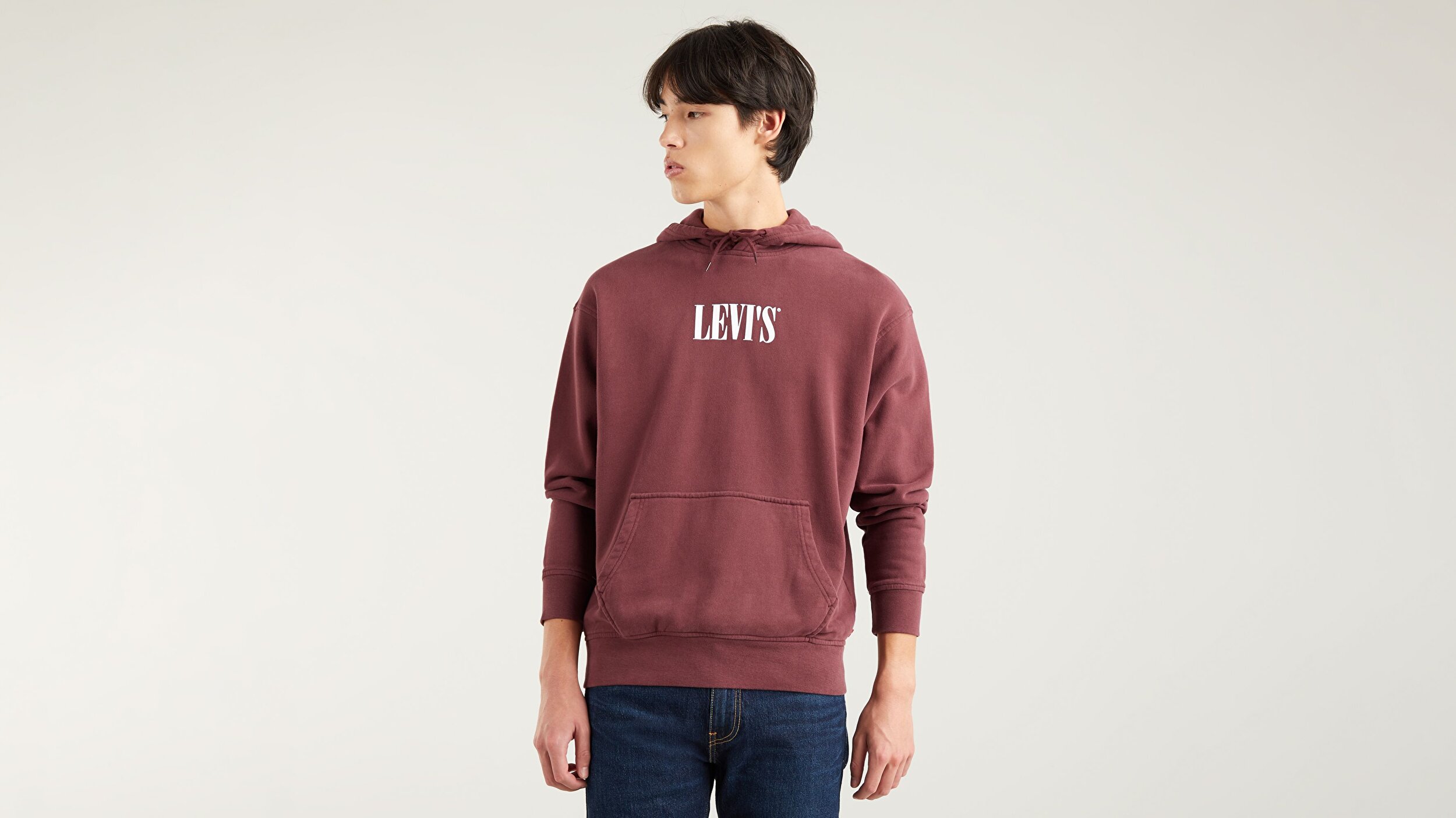 Levi S T2 Relaxd Graphic Hoodie Relaxed Small Kirmizi Erkek Kapusonlu Sweatshirt Kirmizi Levis