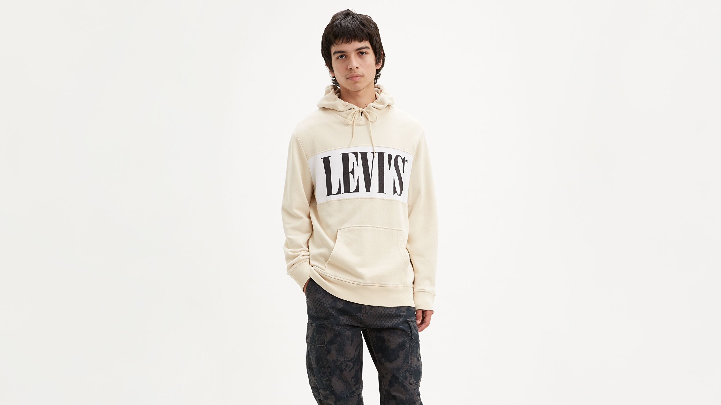 Levi S Logo Colorblock Hoodie Logo Colorblock Mavi Erkek Kapusonlu Sweatshirt Mavi Levis