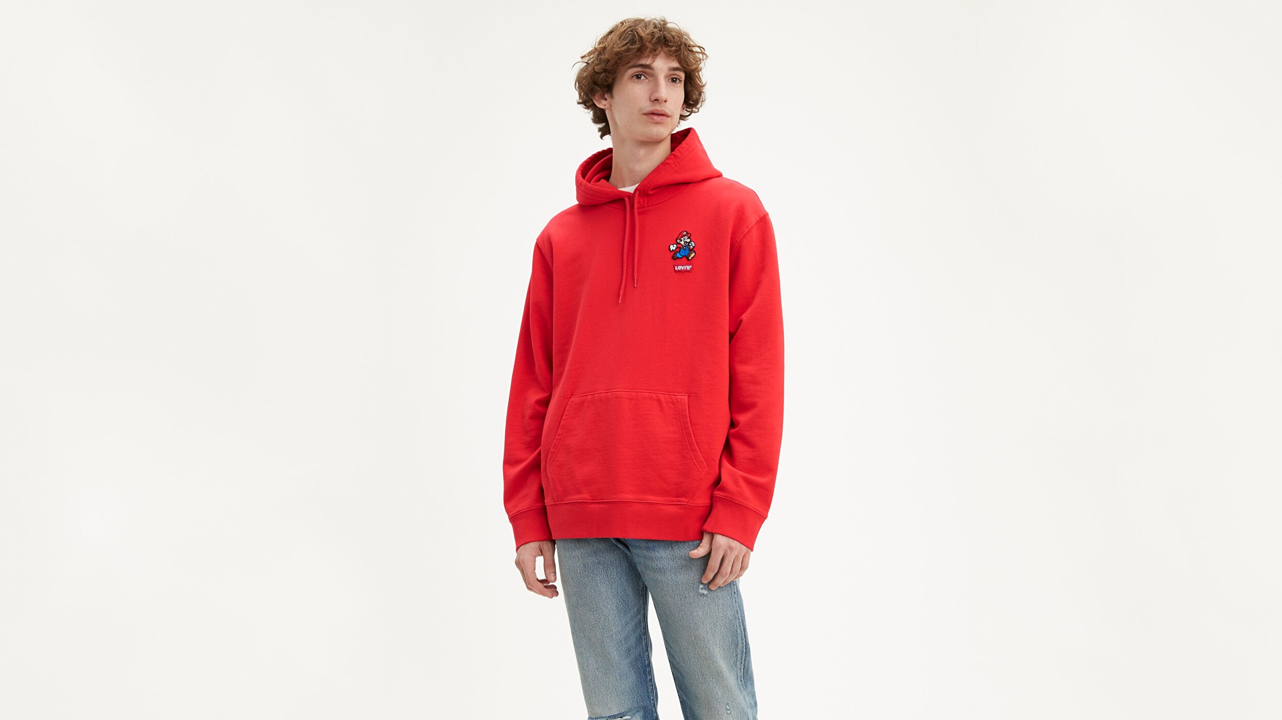 Levi S Graphic Po Hoodie B Mario Lc Kirmizi Erkek Kapusonlu Sweatshirt Kirmizi Levis