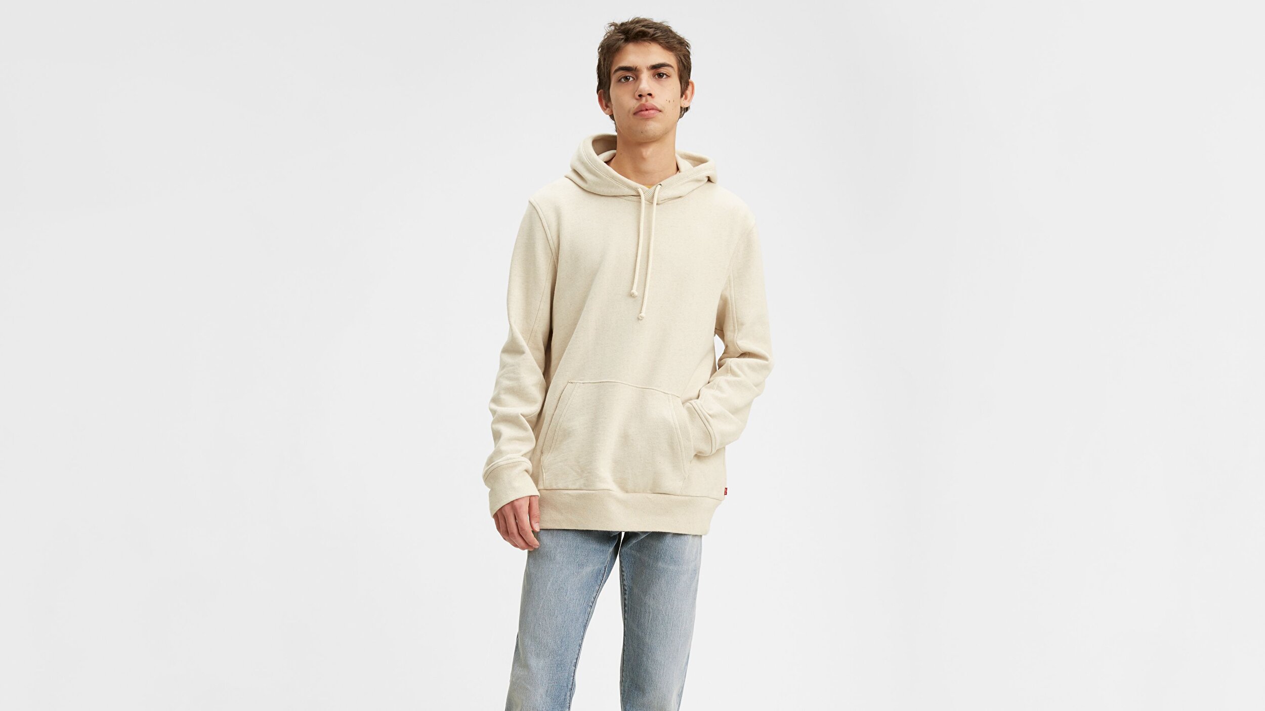 Levi S Wellthread Hoodie Beach Koyu Yesil Erkek Kapusonlu Sweatshirt Beyaz Levis