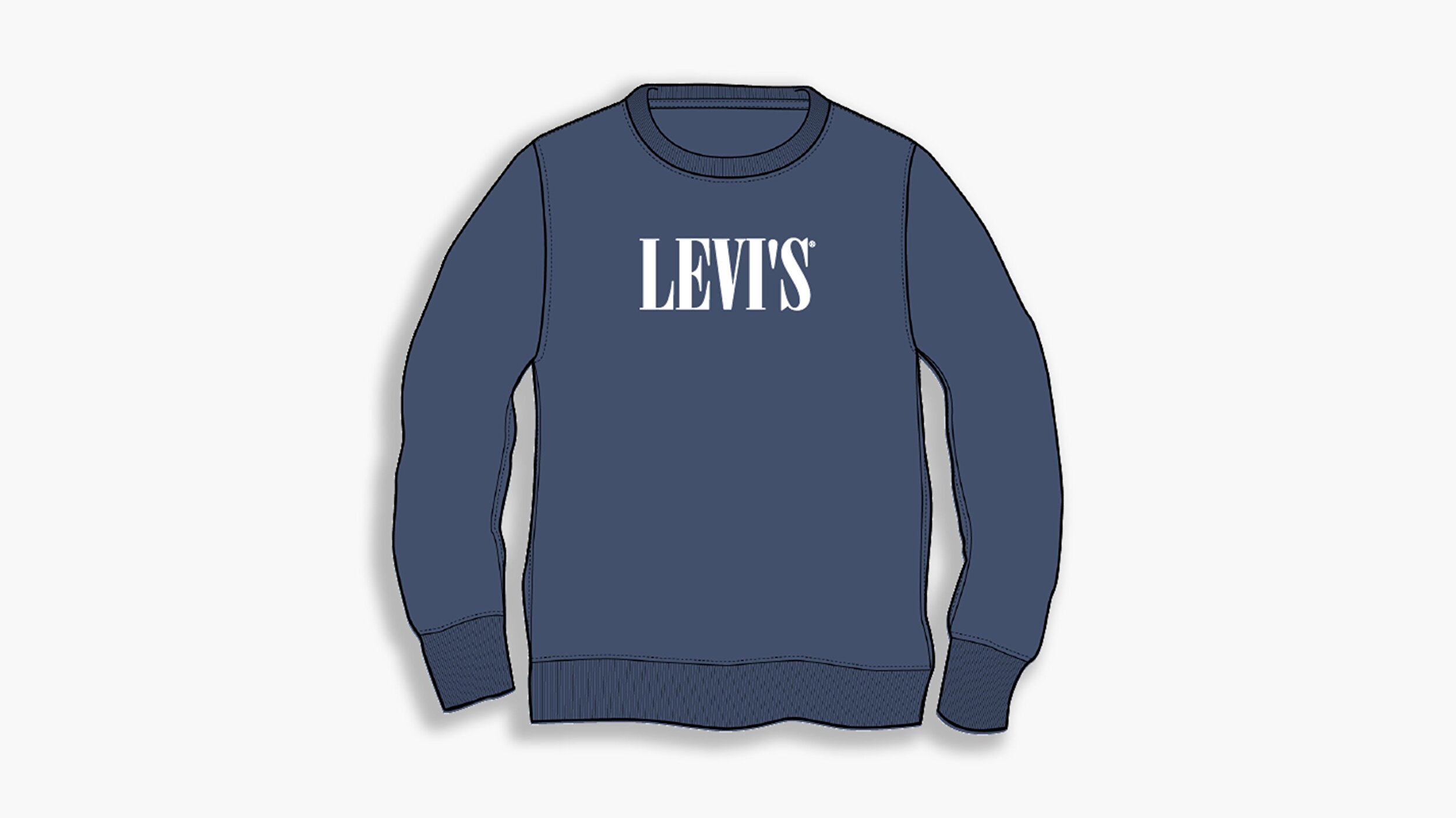Levi S Relaxed T2 Graphic Crew Relaxed Small Mavi Erkek Sweatshirt Mavi Levis
