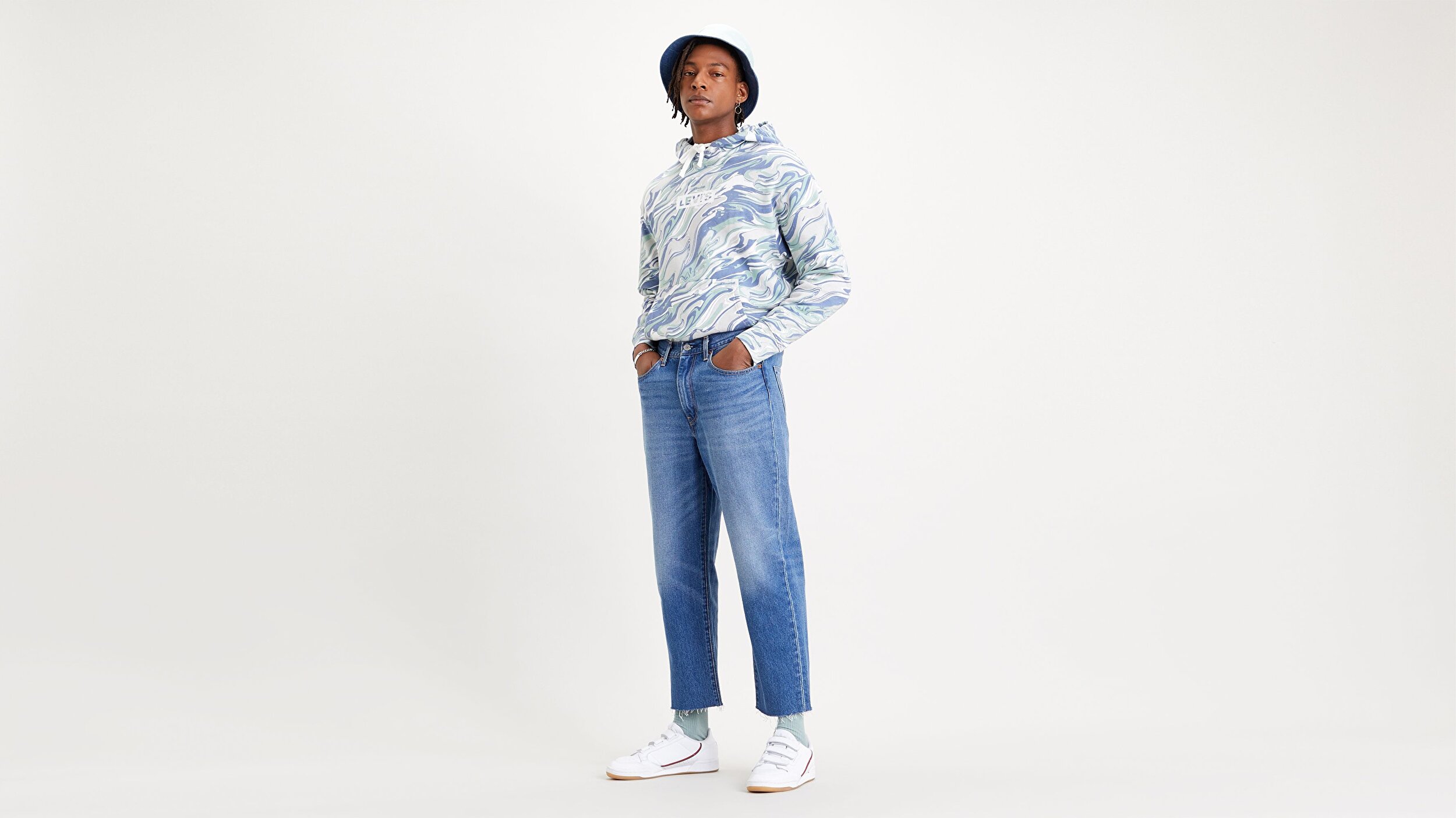 Levi S Stay Loose Erkek Cropped Jean Pantolon Take Me Home Med Indigo Worn In Levis