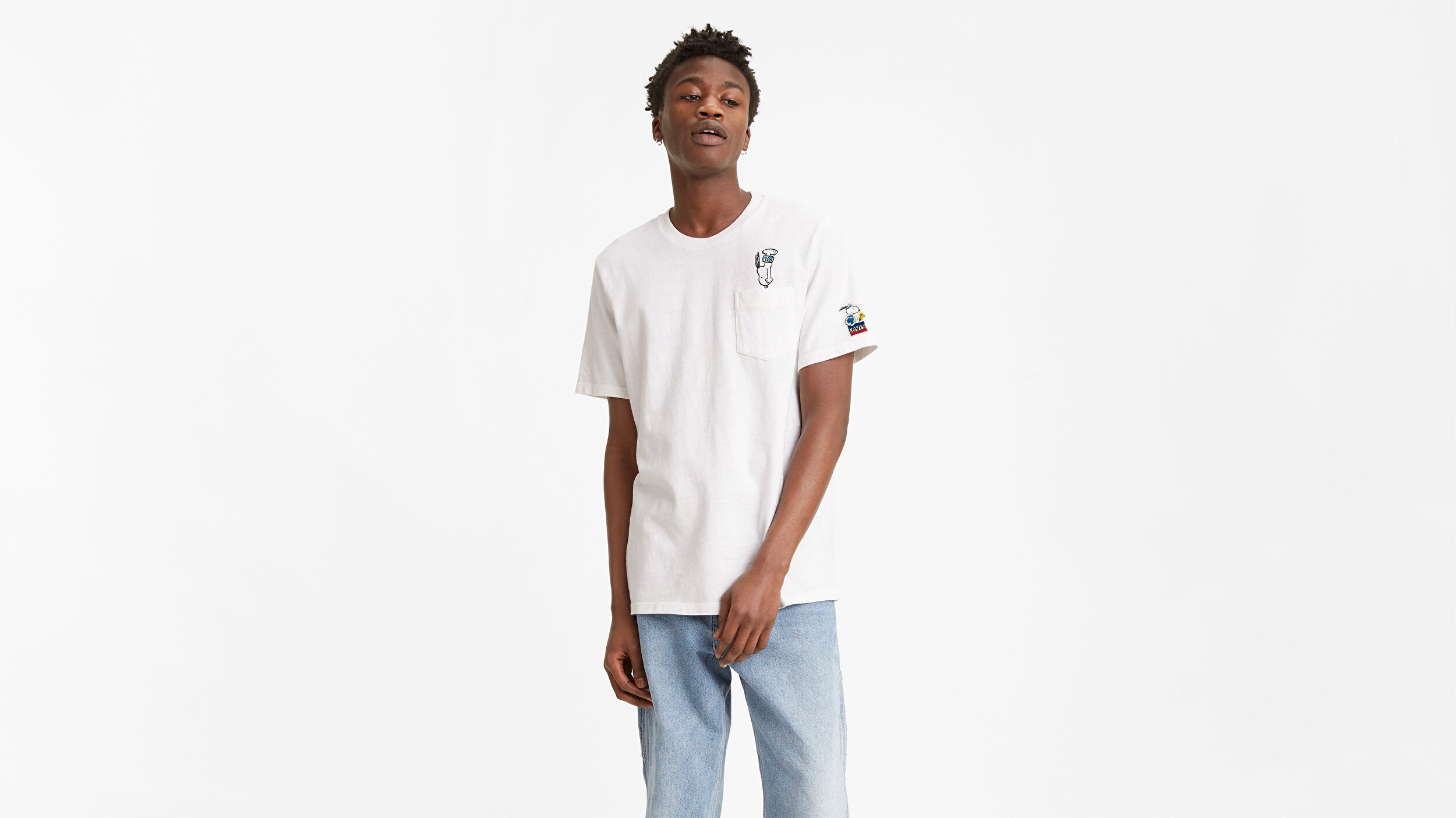 Levi S Ss Sunset Pocket Tee 20 Back Flip Beyaz Erkek Tisort Beyaz Levis
