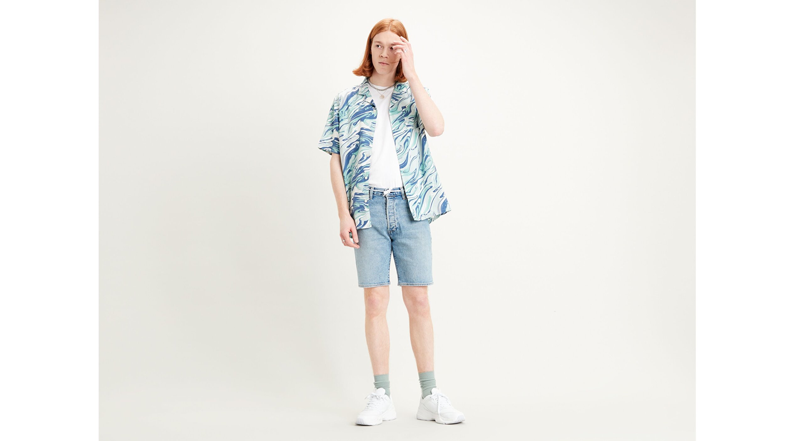 Levi S 501 Hemmed Erkek Jean Sort Island Stream Short Mavi Levis