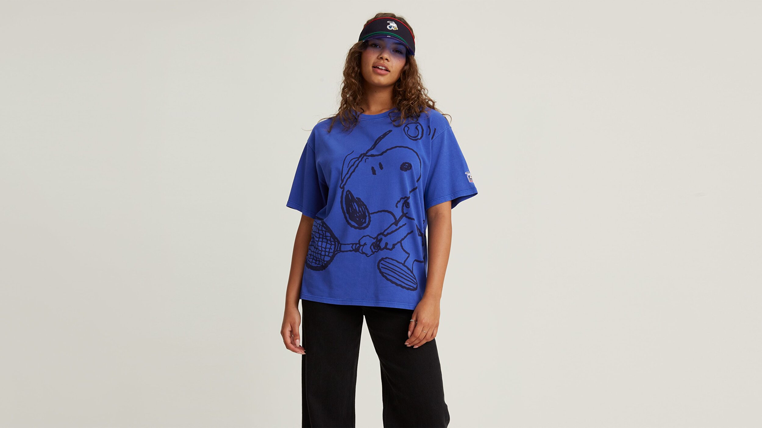 Levi S Graphic Rlxed Oversze Snoopy Oversize Mavi Kadin Tisort Mavi Levis