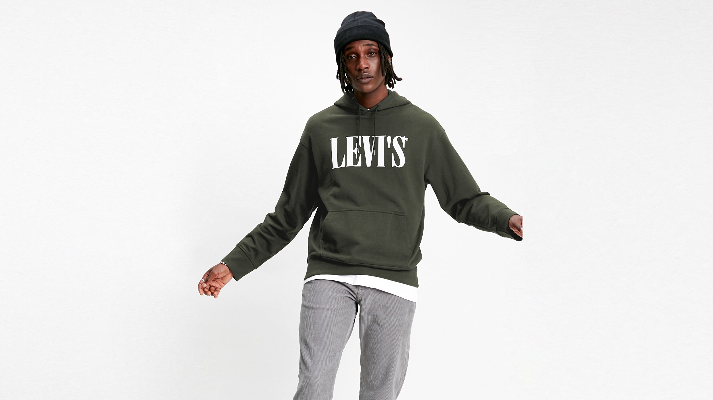 Levi S Relaxed Graphic Hoodie Ssnl Serif Siyah Erkek Kapusonlu Sweatshirt Siyah Levis