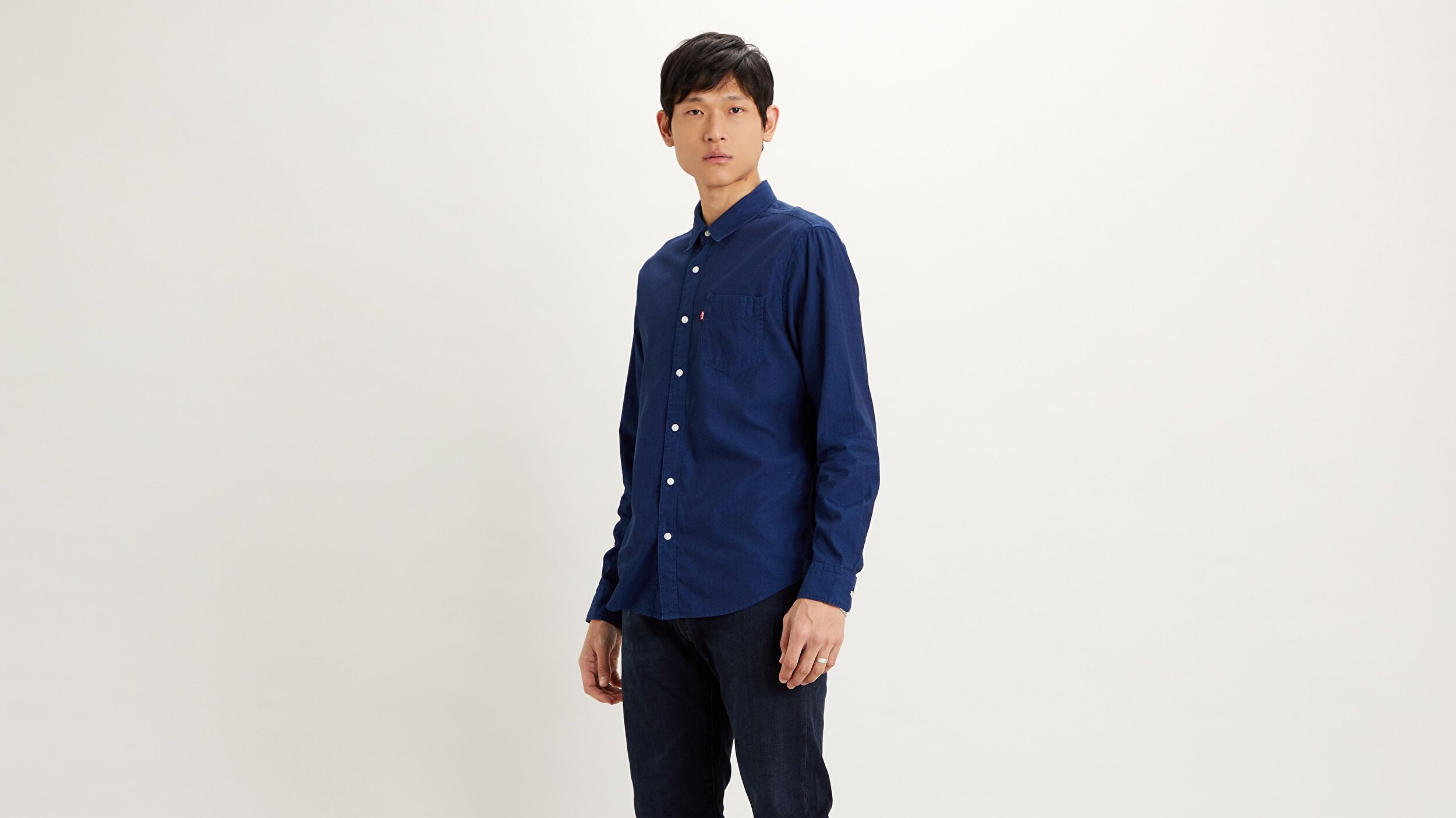 Levi S Sunset 1 Pocket Standard Erkek Denim Gomlek Indigo Dobby Indigo Levis
