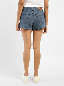 High Rise Denim Şort Etek