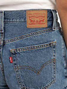 High Rise Denim Şort Etek