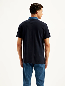 Denim Collar Polo Tişört