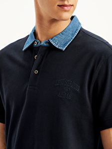 Denim Collar Polo Tişört