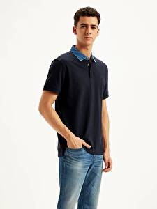 Denim Collar Polo Tişört