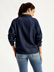 Solid Regular Fit Kadın Denim Gömlek