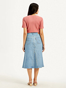 High Rise A-Line Denim Etek