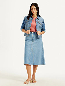 High Rise A-Line Denim Etek