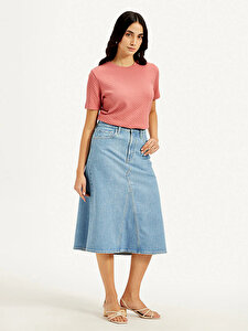 High Rise A-Line Denim Etek