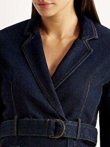 BNG LAPEL DRESS LAPEL DRESS DARK INDIGO