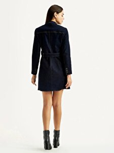 BNG LAPEL DRESS LAPEL DRESS DARK INDIGO