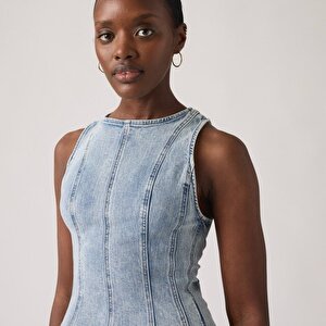 Leighton Peplum Denim Bluz