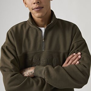 Boxy Quarter Zip Sweatshirt