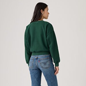 Vintage Boxy Bisiklet Yaka Sweatshirt