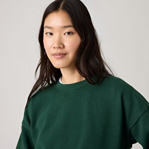 Vintage Boxy Bisiklet Yaka Sweatshirt