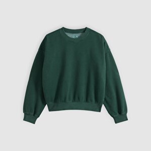 Vintage Boxy Bisiklet Yaka Sweatshirt